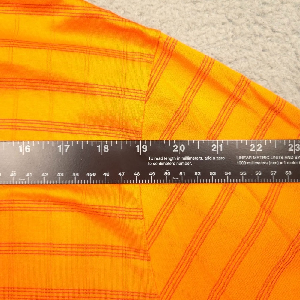 Nike Tiger Woods Collection Polo Mens XL Orange Stripe Dri-FIT Golf Shirt - Picture 12 of 13